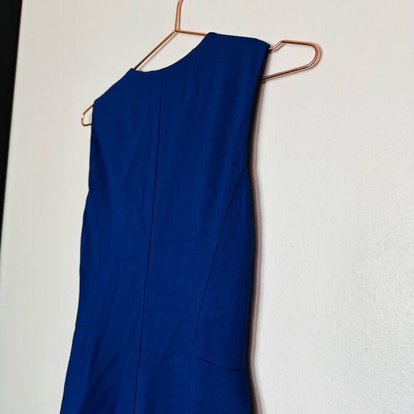 ELIE TAHARI Blue & Black Embline Colbalt Sleeves Zip Front Mini Dress Size 0 - Picture 11 of 11